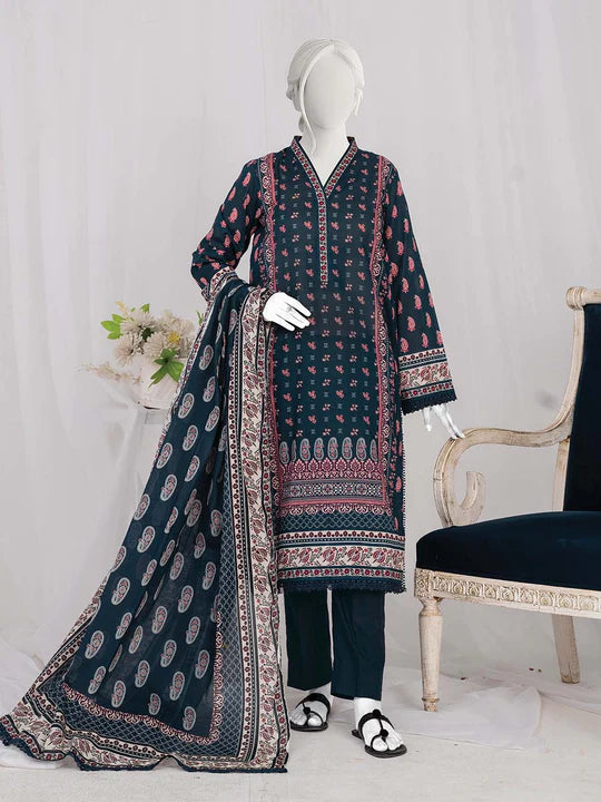 Aleez online Premium Printed Lawn Unstitched 3Pc suit-D10