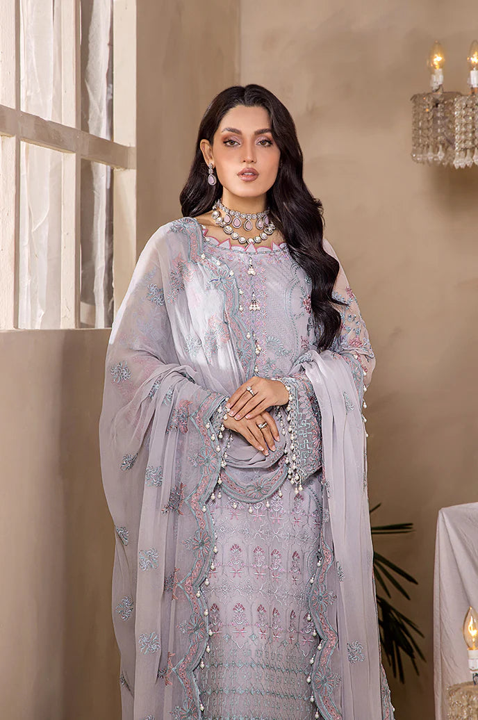 Razab by Hayat Luxury Embroidered Chiffon Unstitched Suit HYT-4032