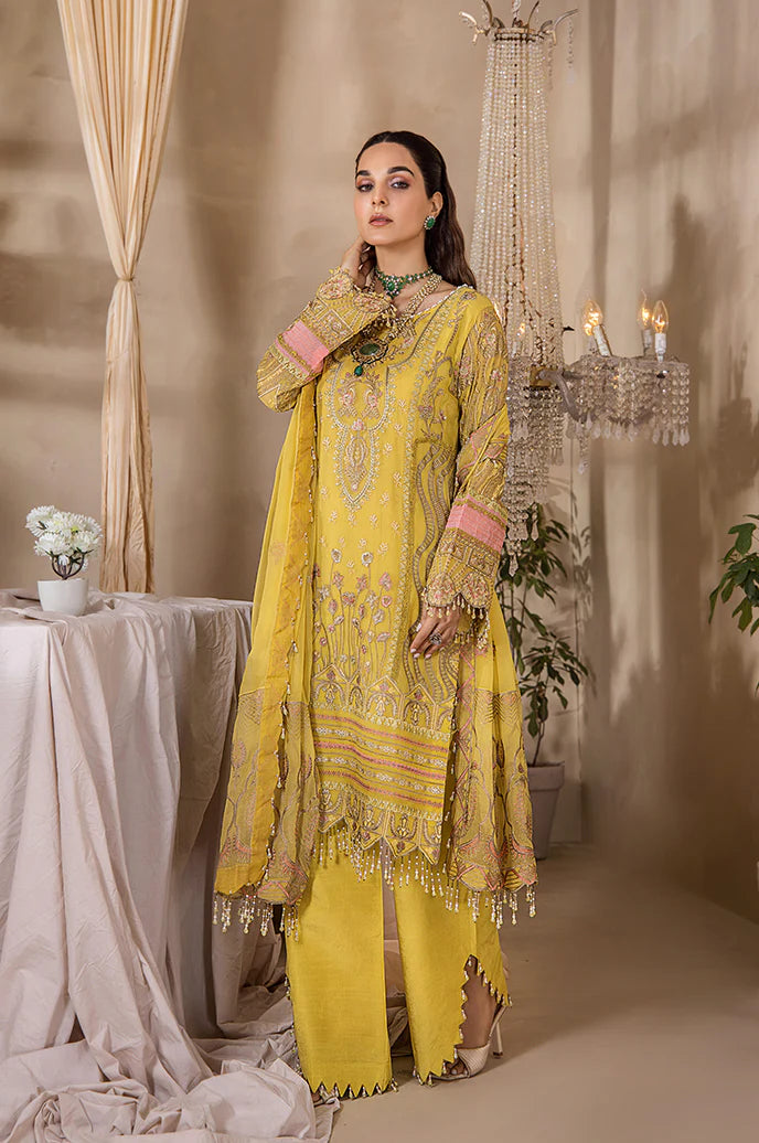 Razab by Hayat Luxury Embroidered Chiffon Unstitched Suit HYT-4034