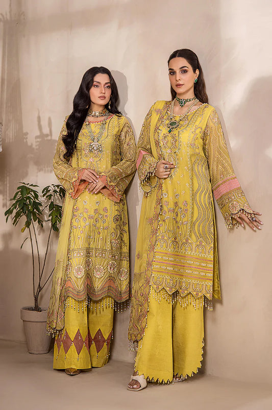 Razab by Hayat Luxury Embroidered Chiffon Unstitched Suit HYT-4034