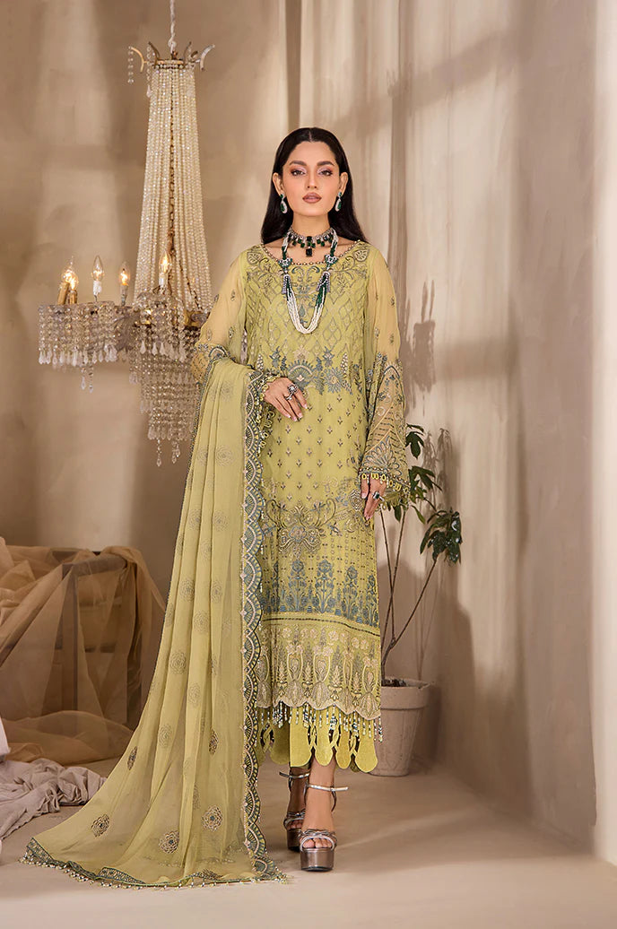 Razab by Hayat Luxury Embroidered Chiffon Unstitched Suit HYT-4036