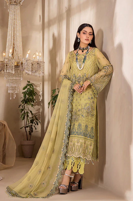 Razab by Hayat Luxury Embroidered Chiffon Unstitched Suit HYT-4036