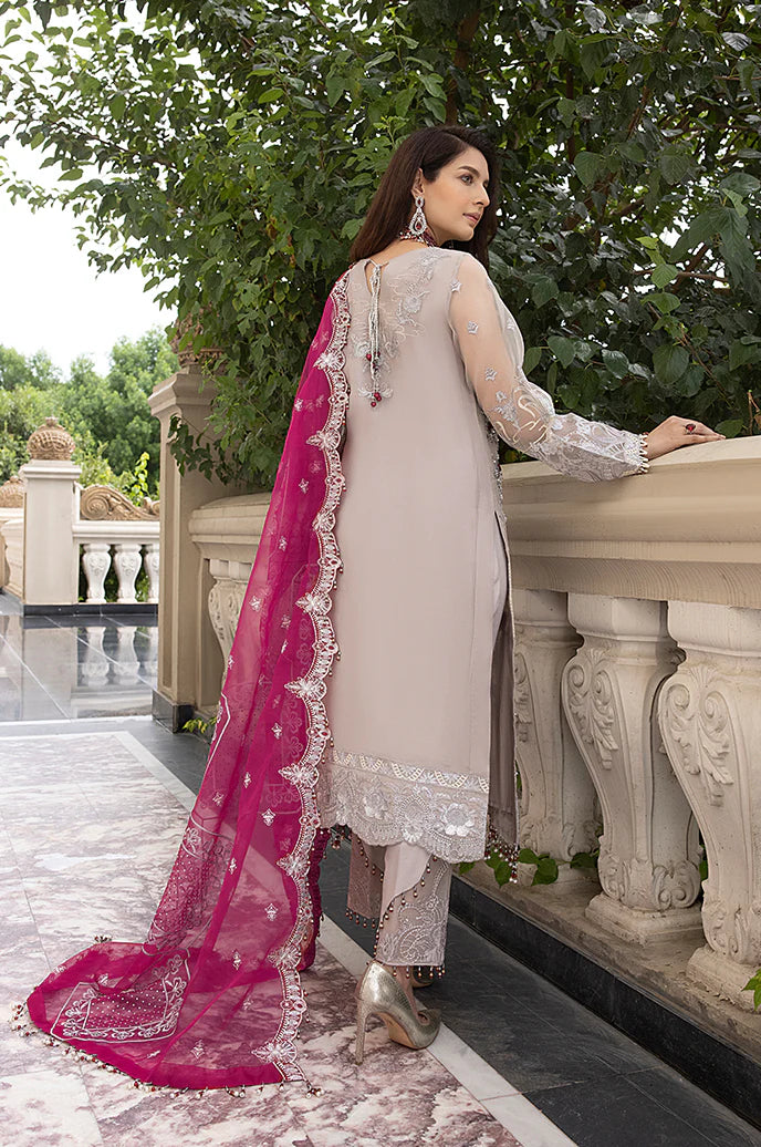 Razab Maharani Luxury Embroidered chiffon Hand Made 3pc Suit -MAR-02