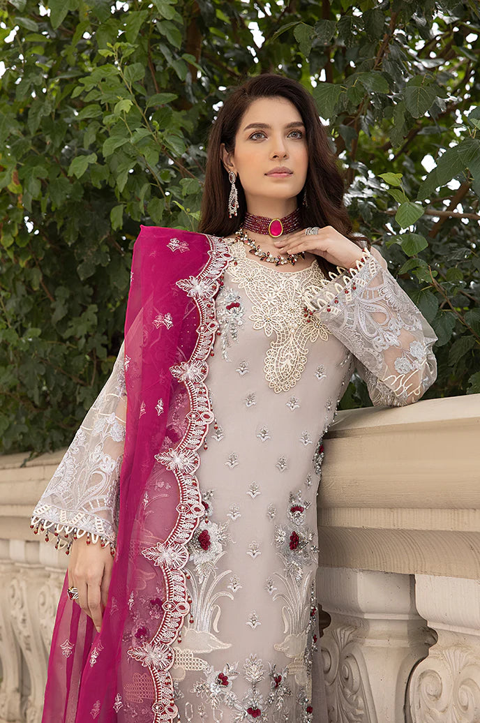 Razab Maharani Luxury Embroidered chiffon Hand Made 3pc Suit -MAR-02