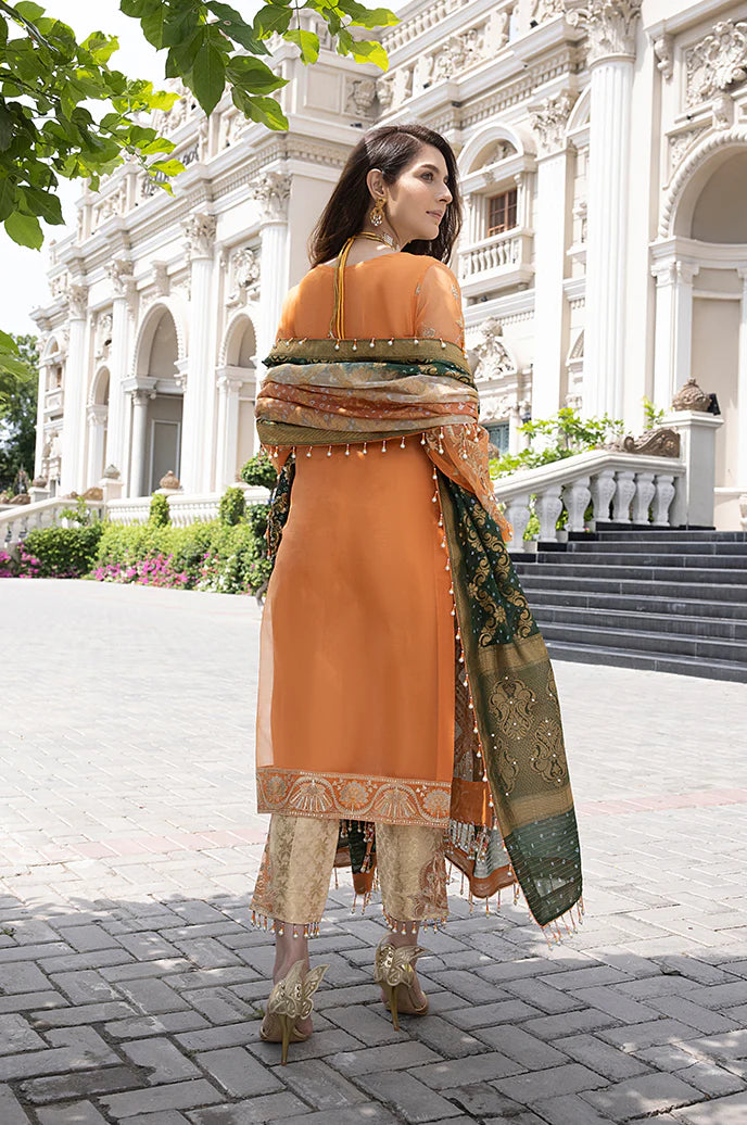 Razab Maharani Luxury Embroidered chiffon Hand Made 3pc Suit -MAR-03