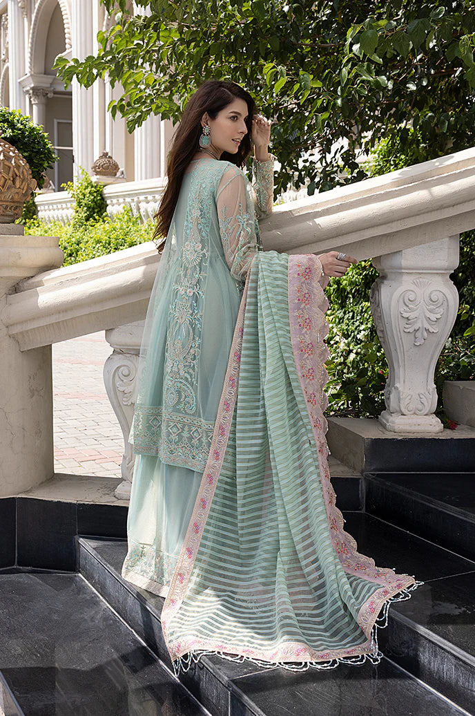 Razab Maharani Luxury Embroidered chiffon Hand Made 3pc Suit -MAR-04