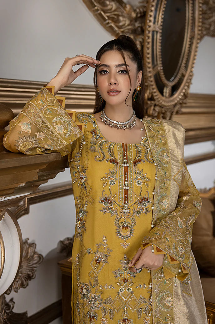 Razab Maharani Luxury Embroidered chiffon Hand Made 3pc Suit -MAR-06