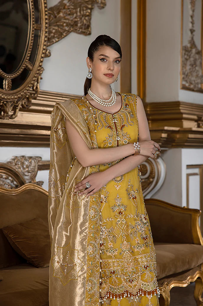 Razab Maharani Luxury Embroidered chiffon Hand Made 3pc Suit -MAR-06