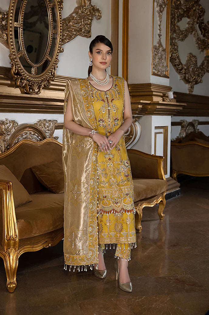 Razab Maharani Luxury Embroidered chiffon Hand Made 3pc Suit -MAR-06