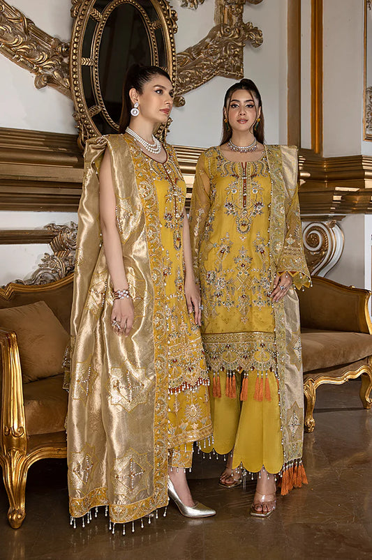 Razab Maharani Luxury Embroidered chiffon Hand Made 3pc Suit -MAR-06