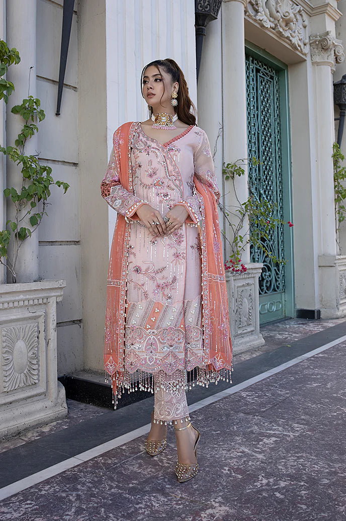 Razab Maharani Luxury Embroidered chiffon Hand Made 3pc Suit -MAR-08