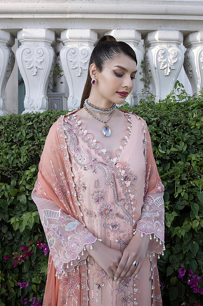 Razab Maharani Luxury Embroidered chiffon Hand Made 3pc Suit -MAR-08