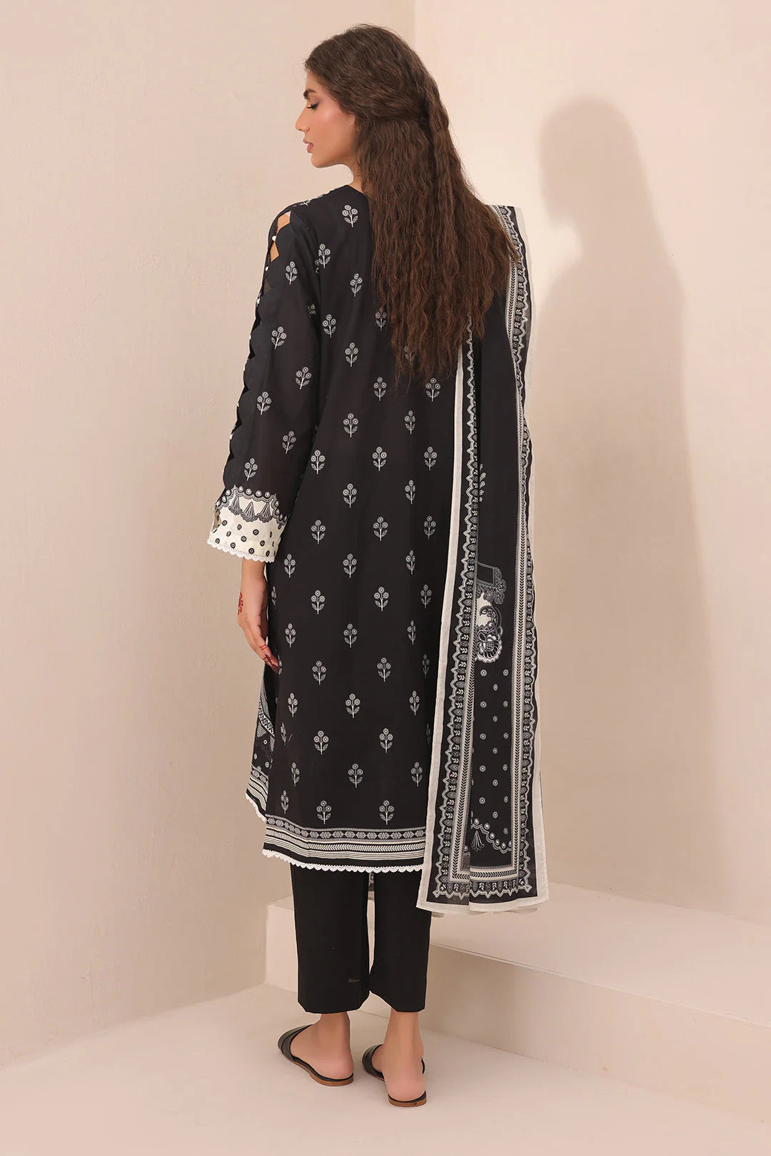 Zellbury Monochrome Embroidered Lawn Unstitched 2Pc Suit WUS24E21499