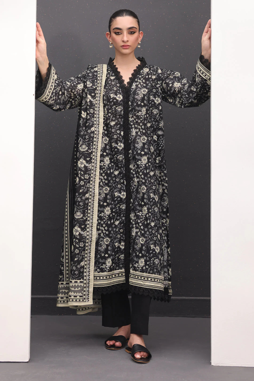 Zellbury Monochrome Printed Lawn Unstitched 2Pc Suit WUS24X21490