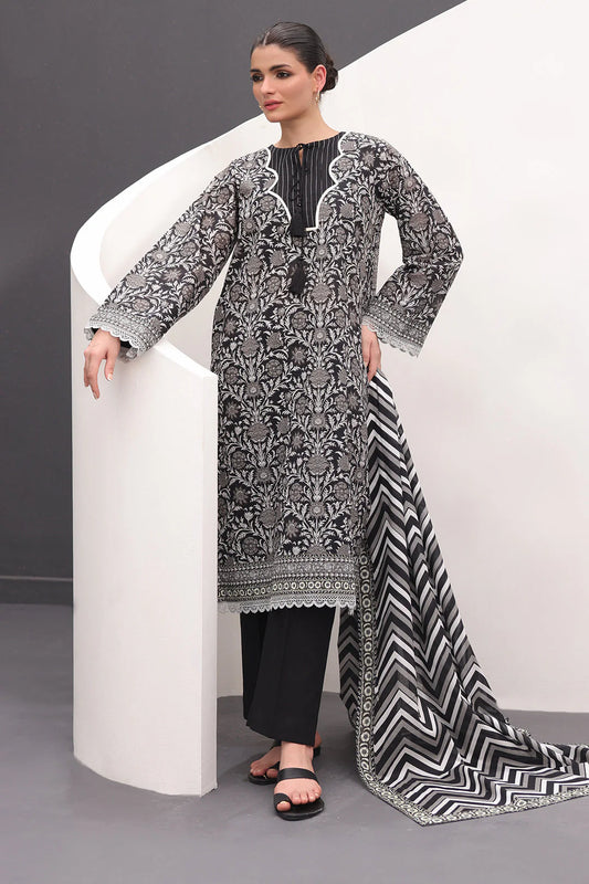 Zellbury Monochrome Printed Lawn Unstitched 3Pc Suit WUS24X31527